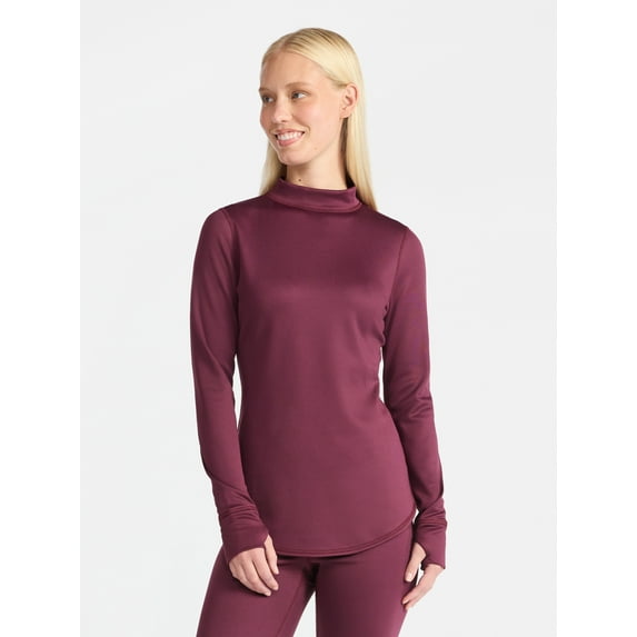ClimateRight by Cuddl Duds Women's Thermal Guard Base Layer Mock Neck Top, Sizes XS to 4X