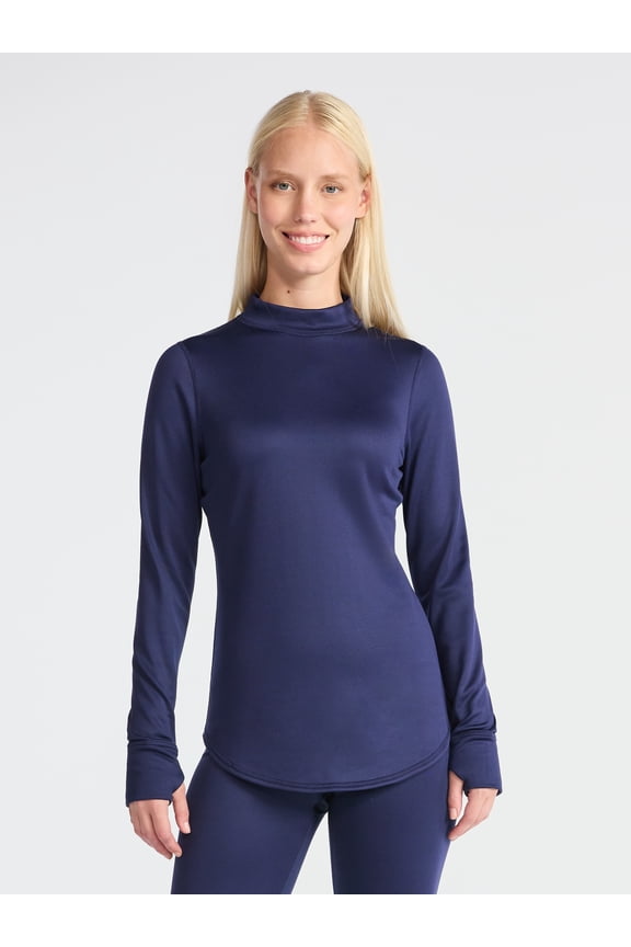 ClimateRight by Cuddl Duds Women's Warmer Thermal Guard Base Layer Mock Neck Base Layer Top, Sizes XS to 4X