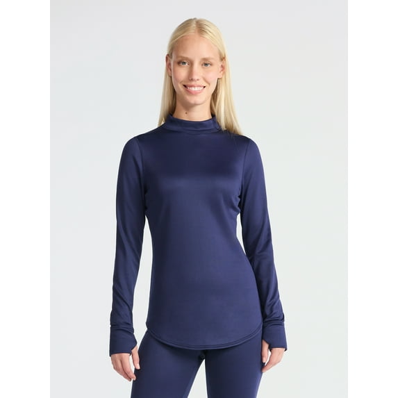 ClimateRight by Cuddl Duds Women's Thermal Guard Base Layer Mock Neck Top, Sizes XS to 4X