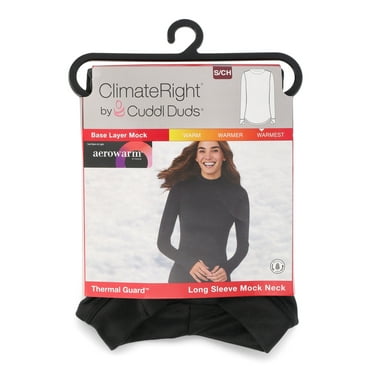 ClimateRight by Cuddl Duds Women's Thermal Guard Base Layer Mock Neck Top, Sizes XS to 4X