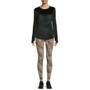 ClimateRight by Cuddl Duds Women's Stretch Luxe Velour Top and Leggings Base Layer Set, 2-Piece, sizes S to XXL