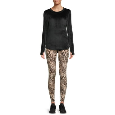 ClimateRight by Cuddl Duds Women's Stretch Luxe Velour Top and Leggings Base Layer Set, 2-Piece, sizes S to XXL
