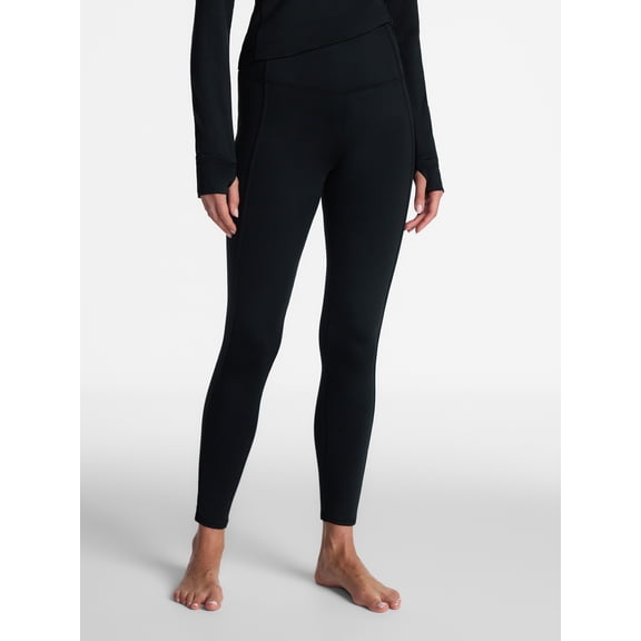 ClimateRight by Cuddl Duds Women's Warm Plush Warmth High Rise Thermal Base Layer Legging, Sizes XS to 4X