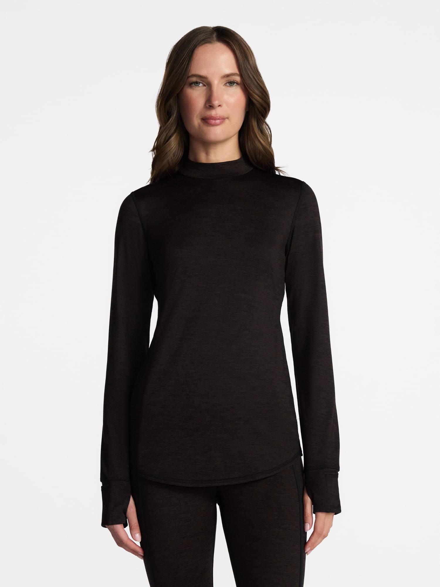 ClimateRight by Cuddl Duds Women's Warm Plush Warmth Mock Neck Base Layer Thermal Top, Sizes XS to 4X