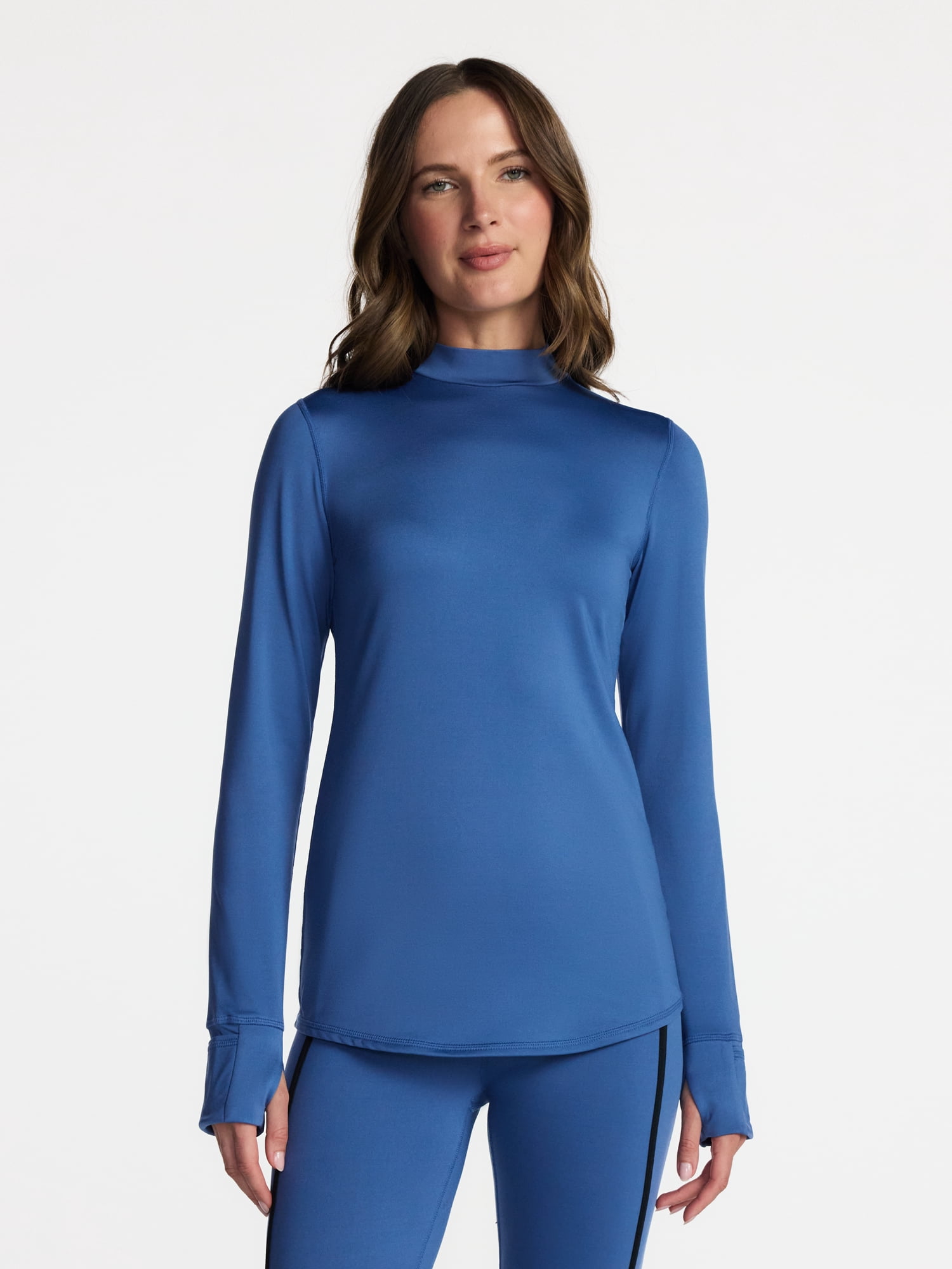 ClimateRight by Cuddl Duds Women's Warm Plush Warmth Mock Neck Base Layer Thermal Top, Sizes XS to 4X