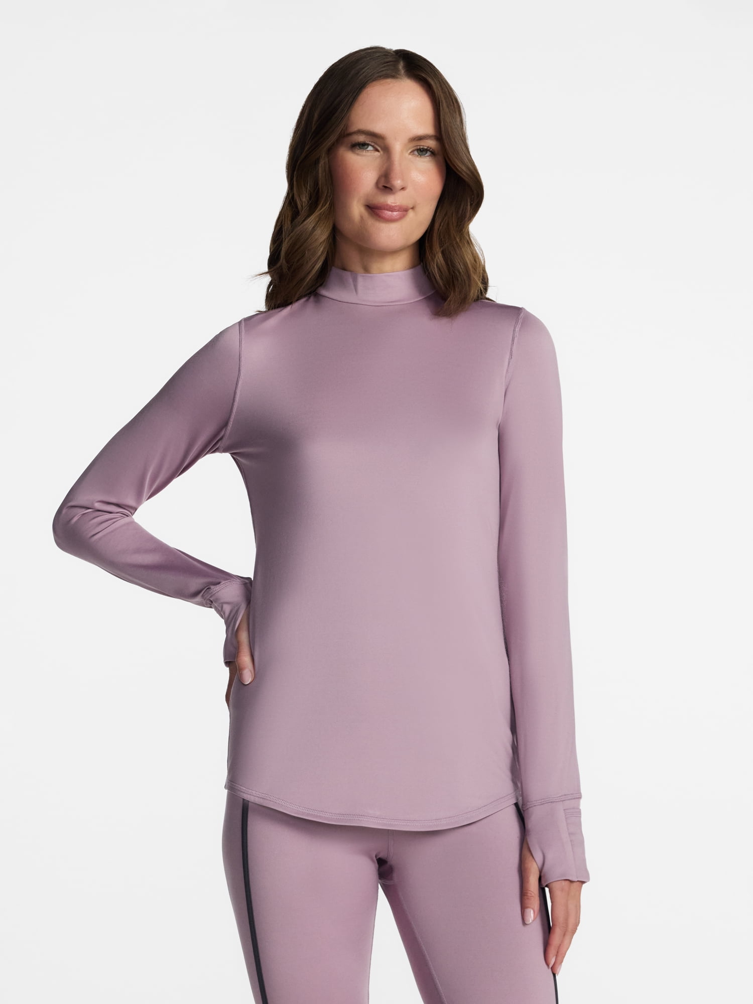 ClimateRight by Cuddl Duds Women's Warm Plush Warmth Mock Neck Base Layer Thermal Top, Sizes XS to 4X