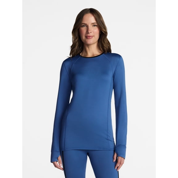ClimateRight by Cuddl Duds Women's Warm Plush Warmth Thermal Crewneck Base Layer Top, Sizes XS-4X