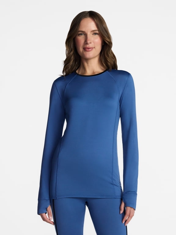 ClimateRight by Cuddl Duds Women's Warm Plush Warmth Thermal Crewneck Base Layer Top, Sizes XS-4X