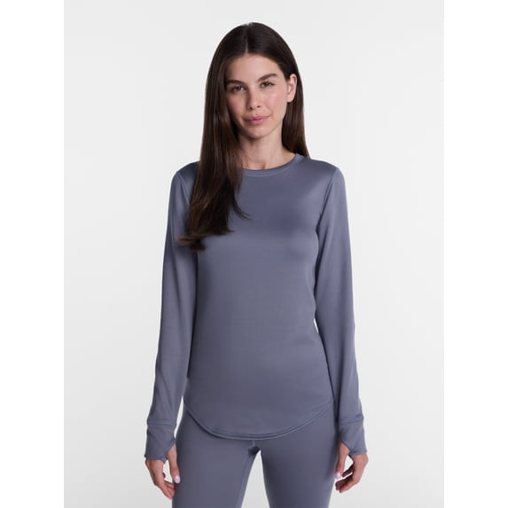 ClimateRight by Cuddl Duds Women's Warmer Thermal Guard Base Layer Crew Neck Base Layer Top, Sizes XS to 4X