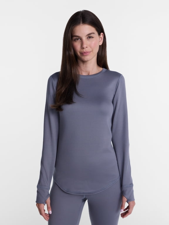 ClimateRight by Cuddl Duds Women's Warmer Crewneck Thermal Base Layer Thermal Top, Sizes XS-4X