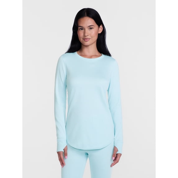 ClimateRight by Cuddl Duds Women's Warmer Crewneck Thermal Base Layer Thermal Top, Sizes XS-4X