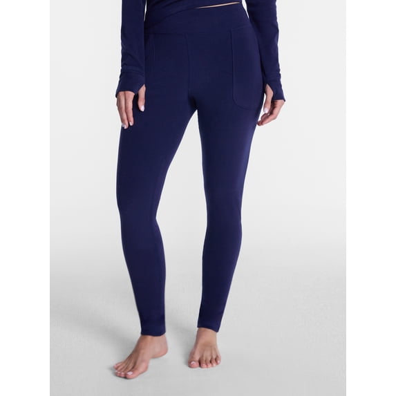 ClimateRight by Cuddl Duds Women’s Warmest Therma Suede High Rise Thermal Base Layer Legging, Sizes XS to 4X