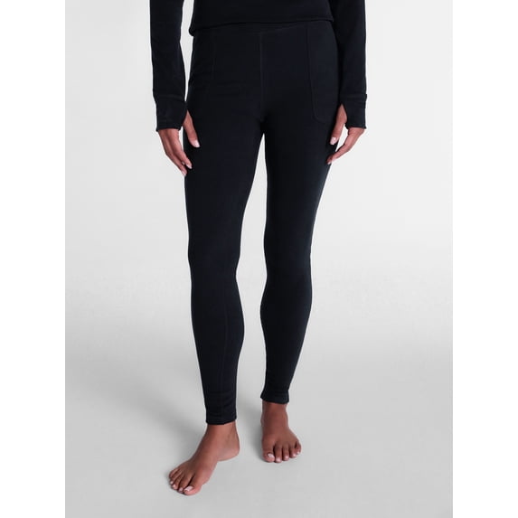 ClimateRight by Cuddl Duds Women’s Warmest Therma Suede High Rise Thermal Base Layer Legging, Sizes XS to 4X