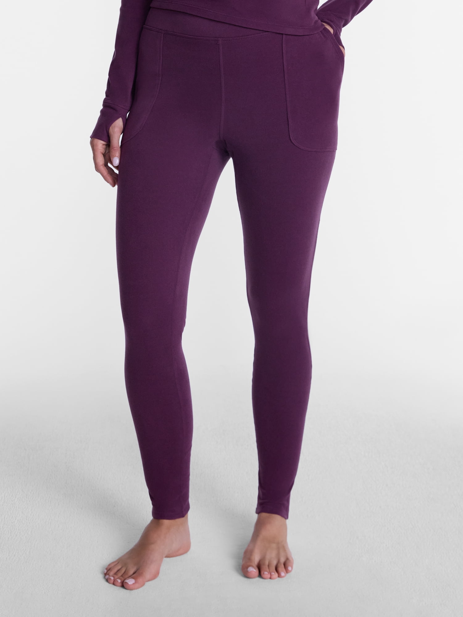 ClimateRight by Cuddl Duds Women’s Warmest Therma Suede High Rise Thermal Base Layer Legging, Sizes XS to 4X