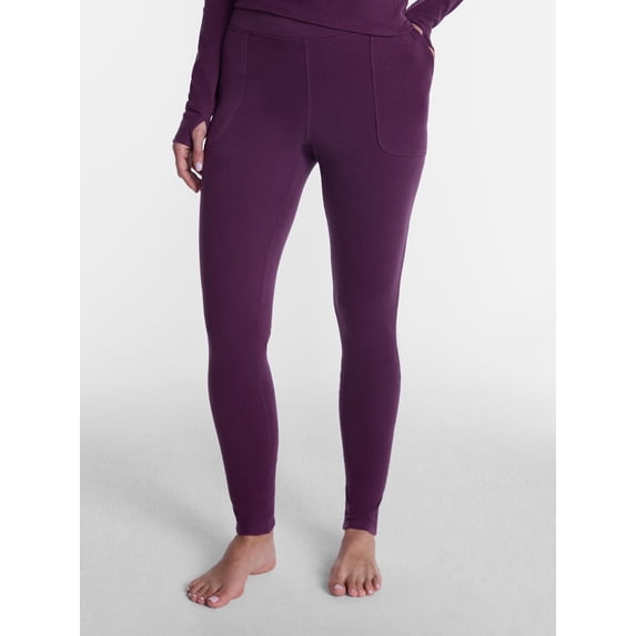 ClimateRight by Cuddl Duds Women’s Warmest Therma Suede High Rise Thermal Base Layer Legging, Sizes XS to 4X