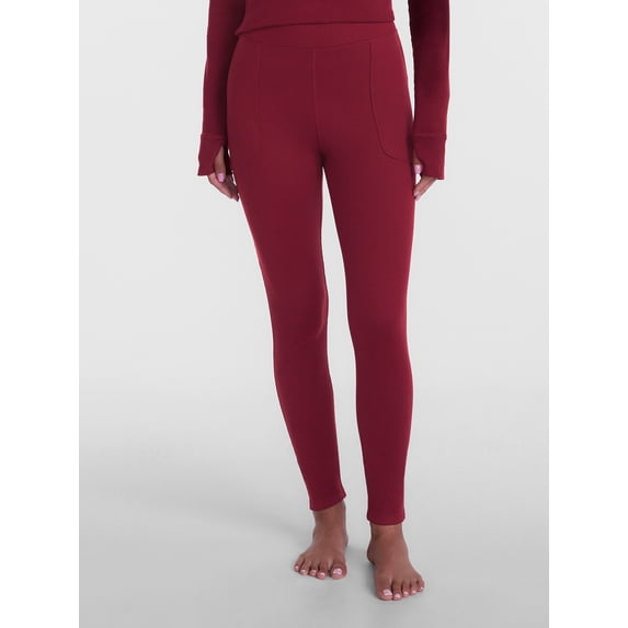 ClimateRight by Cuddl Duds Women’s Warmest Therma Suede High Rise Thermal Base Layer Legging, Sizes XS to 4X