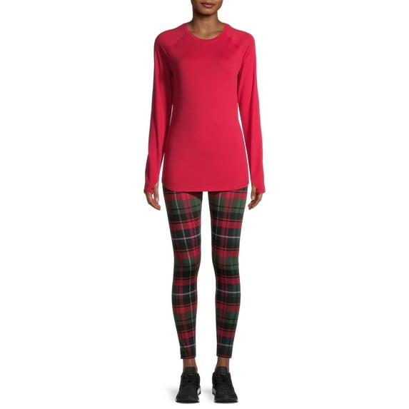 ClimateRight by Cuddl Duds Women's and Women's Plus Brushed Comfort Thermal Top and Leggings, 2-Piece Set