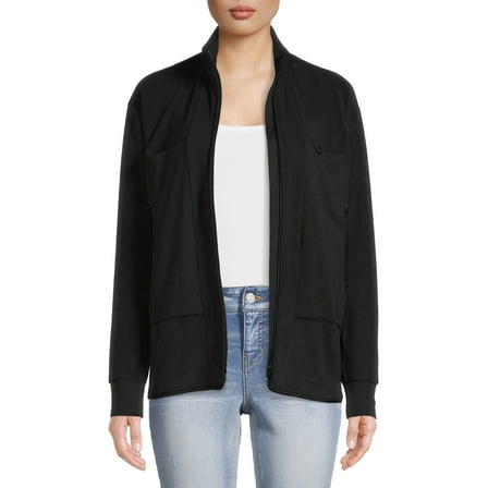 ClimateRight by Cuddl Duds Women’s and Women's Plus Knit Microfleece Jacket with Aerowarm Technology