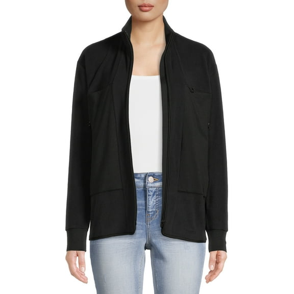 ClimateRight by Cuddl Duds Women’s and Women's Plus Knit Microfleece Jacket with Aerowarm Technology