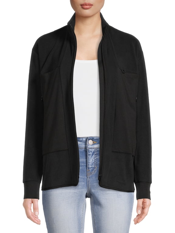 ClimateRight by Cuddl Duds Women’s and Women's Plus Knit Microfleece Jacket with Aerowarm Technology