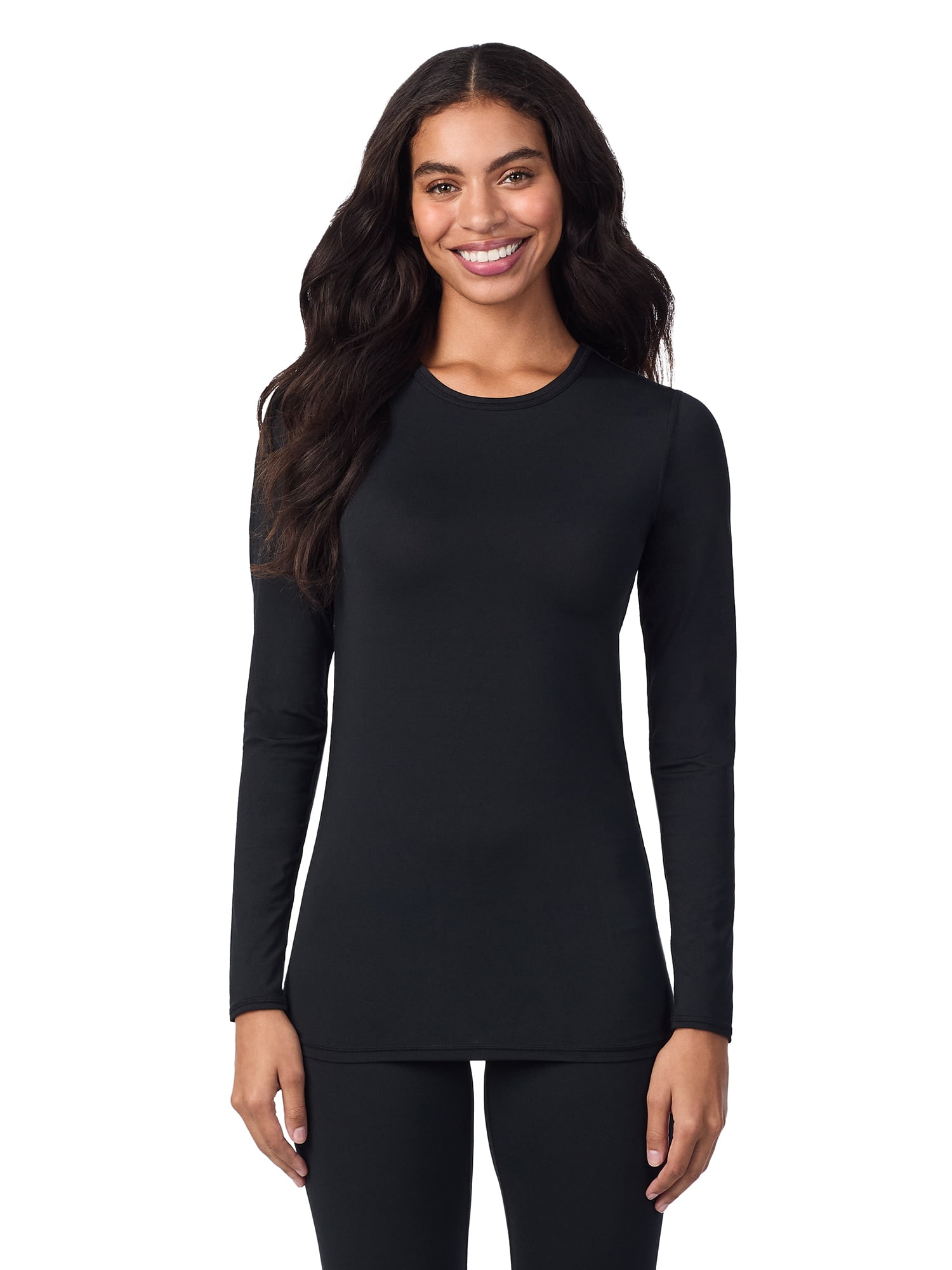 ClimateRight by Cuddl Duds Women's Stretch Microfiber Warm Long Underwear Top, Sizes up to 4X