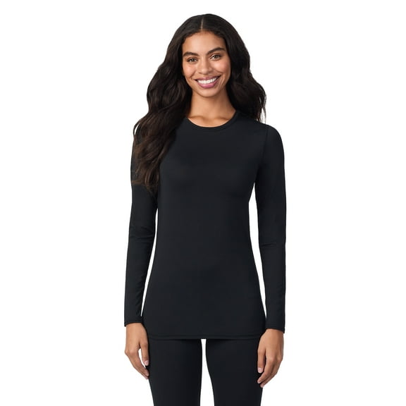 ClimateRight by Cuddl Duds Women's Stretch Microfiber Warm Long Underwear Top, Sizes up to 4X