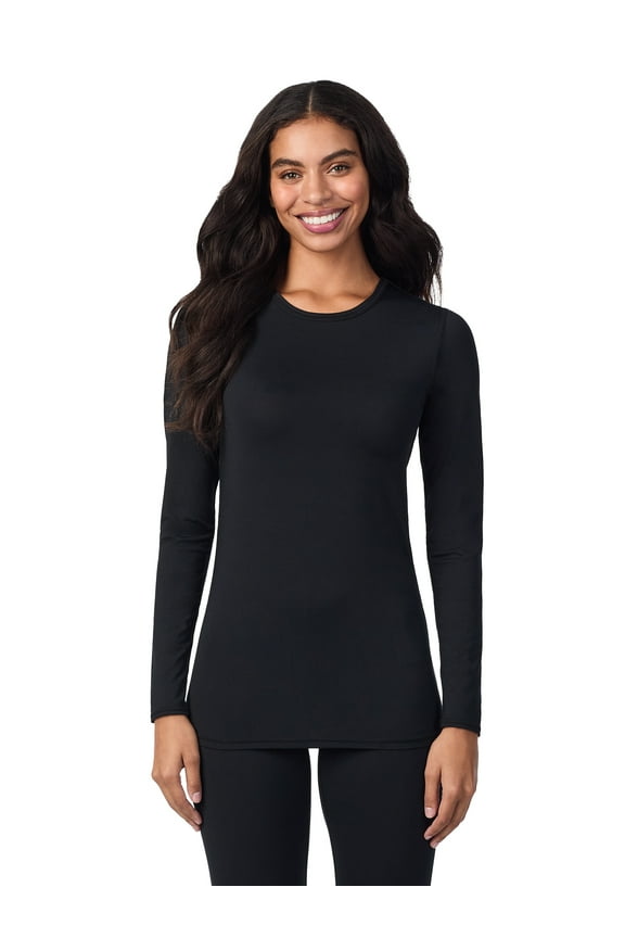 ClimateRight by Cuddl Duds Women's Stretch Microfiber Warm Long Underwear Top, Sizes up to 4X