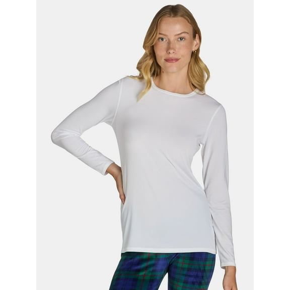 ClimateRight by Cuddl Duds Women's Stretch Microfiber Warm Long Underwear Top, Sizes up to 4X