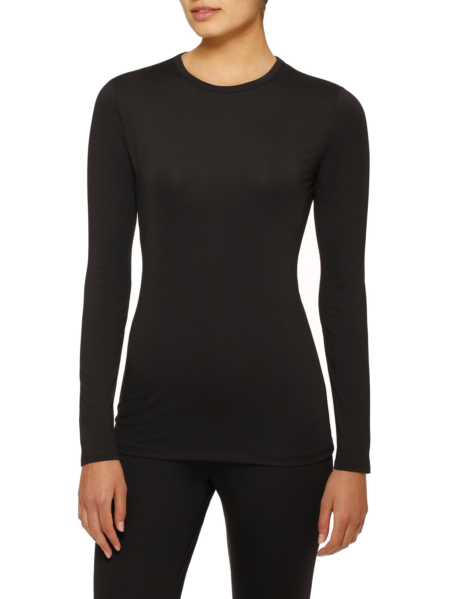 ClimateRight by Cuddl Duds Women's and Women's Plus Stretch Microfiber Base  Layer Long Sleeve Top 