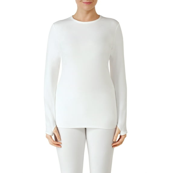 ClimateRight by Cuddl Duds Women's and Women's Plus Sueded Warmth Long Sleeve Long Underwear Top