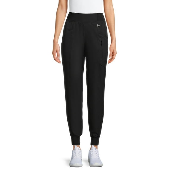 ClimateRight by Cuddl Duds Women’s and Women's Plus Woven Twill Scrub Jogger with Silver Ion Anti-Bacterial Technology