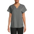 thumbnail image 1 of ClimateRight by Cuddl Duds Women’s and Women's Plus Woven Twill V-Neck Scrub Top with Silver Ion Anti-Bacterial Technology, 1 of 5