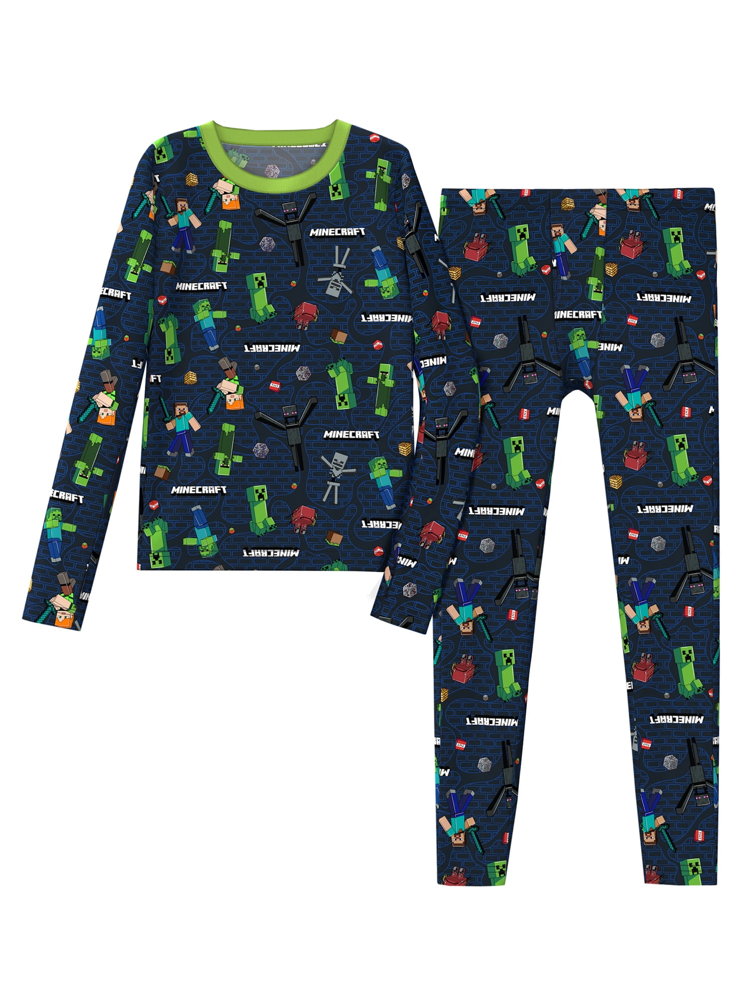 Climateright By Cuddl Duds Minecraft Boys Thermal Set, Sizes S-L