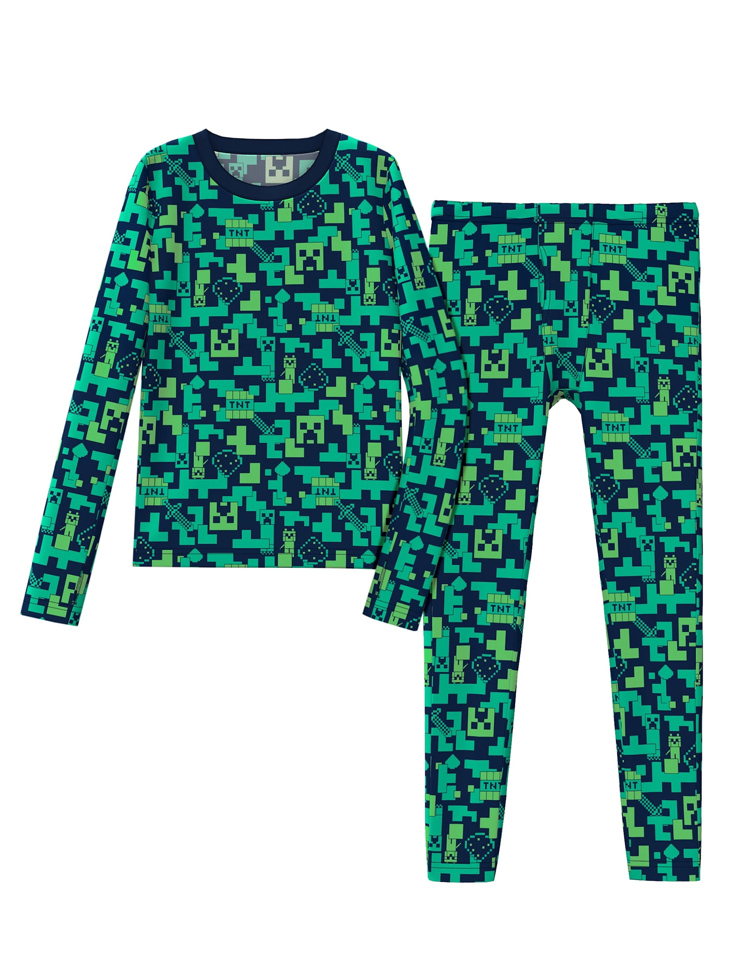 Climateright By Cuddl Duds Minecraft Boys Thermal Set, Sizes S-L