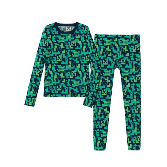 Climateright By Cuddl Duds Minecraft Boys Thermal Set, Sizes S-L