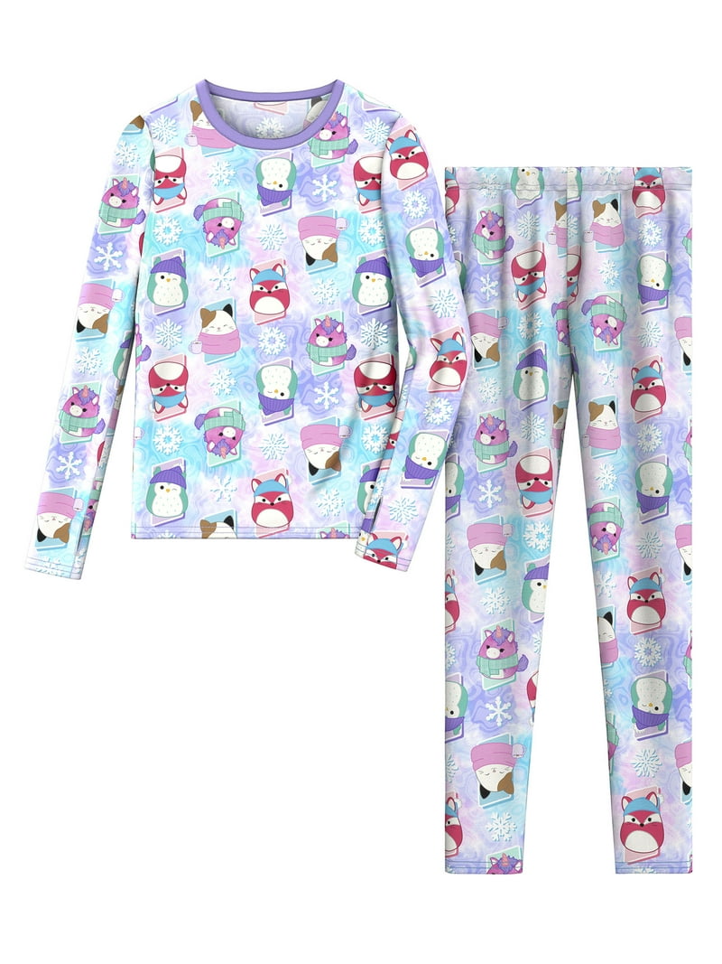 Climateright By Cuddl Duds Squishmallow Girls Thermal Set, Sizes
