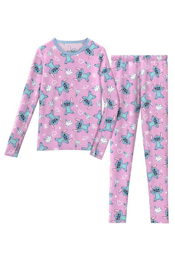 Climateright By Cuddl Duds Stitch Girls Thermal Set, Sizes XS-M