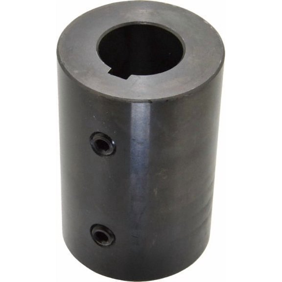 Climax Metal Products 1" Inside x 2" Outside Diam, Mild Steel Set Screw Rigid Coupling with keyway 3" Long x 1/4" Keyway Width x 1/8" Keyway Depth