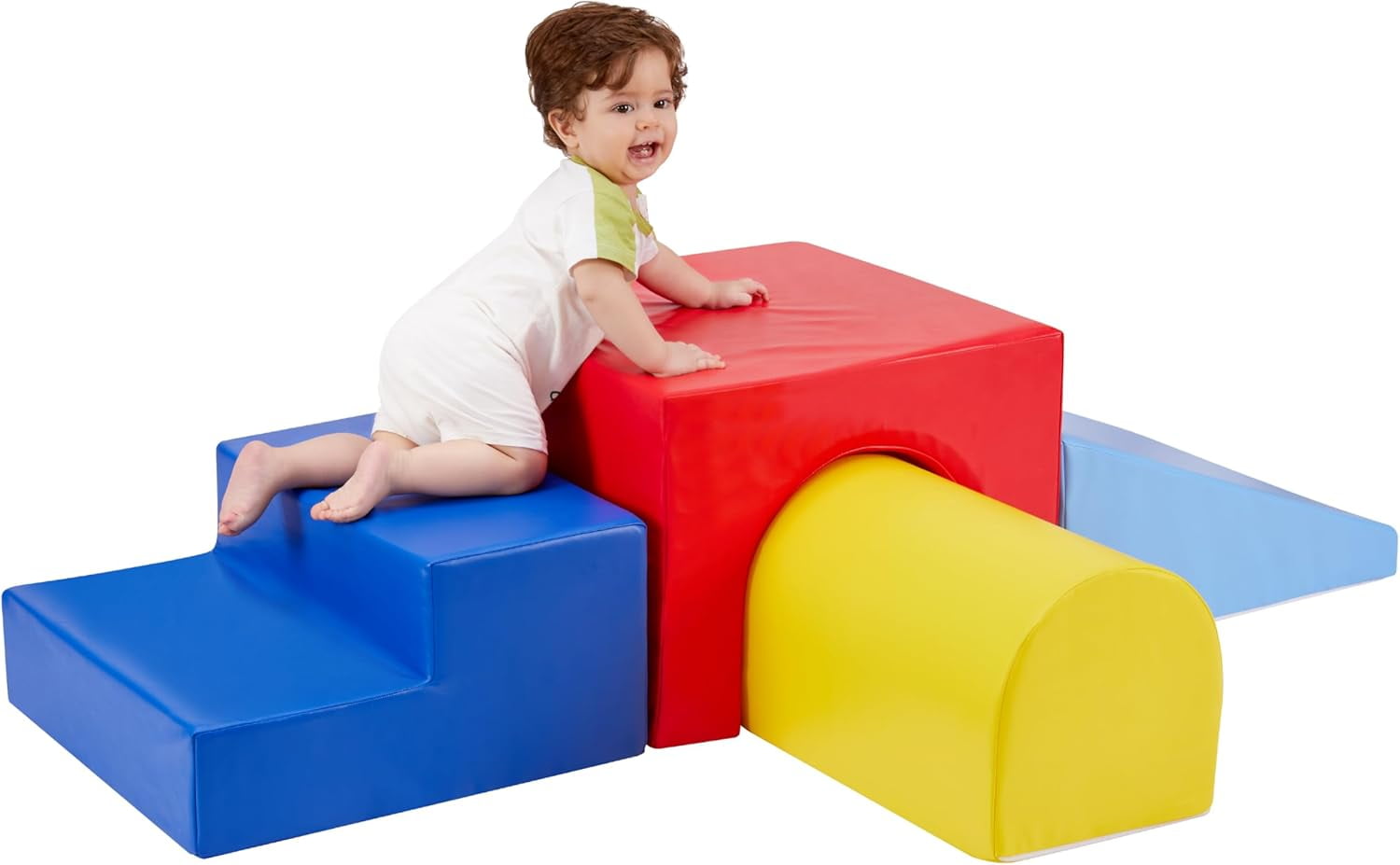 Climb and Crawl Activity Play Set, 4-Piece Climbing Soft Foam Block ...
