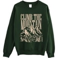 thumbnail image 1 of Climb The Mountain Graphic Sweatshirt, Hiking Adventure Crewneck Pullover, 1 of 6