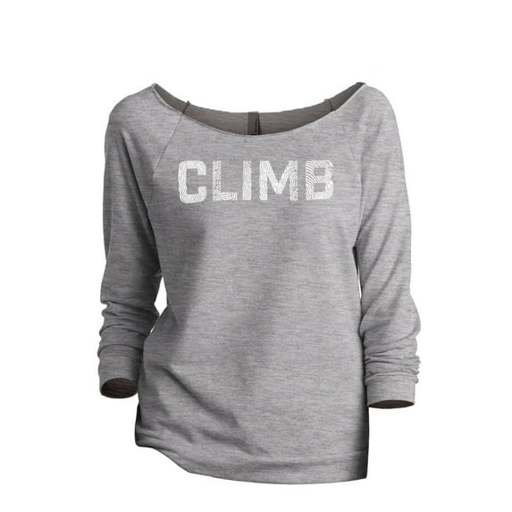 Climb Women's Fashion Slouchy 3/4 Sleeves Raglan Sweatshirt Sport Grey Small