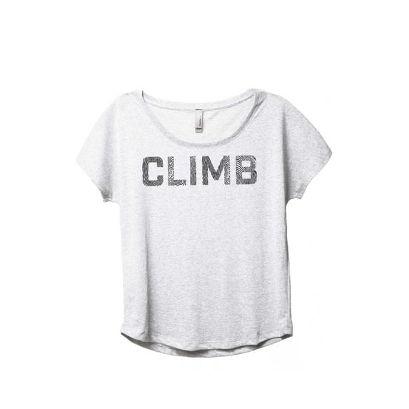 Climb Women's Fashion Slouchy Dolman T-Shirt Tee Heather White Medium