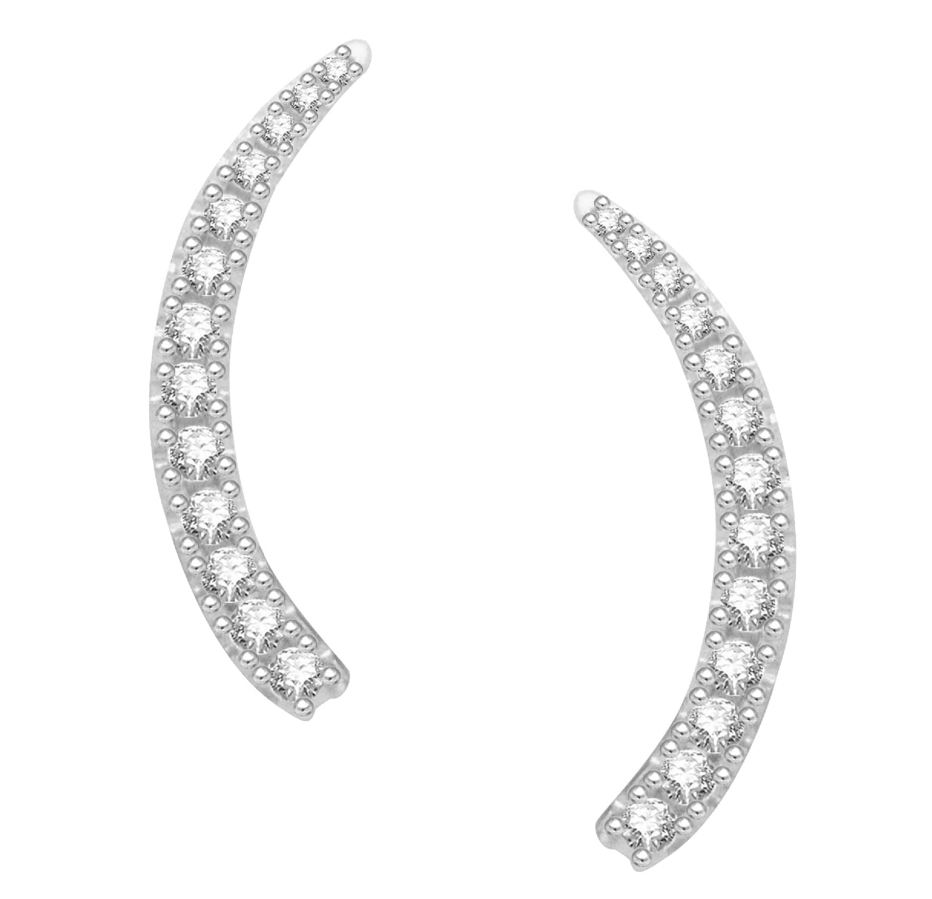 Ritastephens Climber Earrings 1 inch long Real Sterling Silver 925 Clear CZs