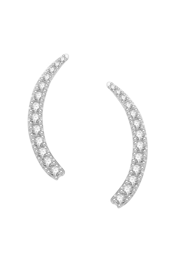 Climber Earrings 1 inch long Real Sterling Silver 925 Clear CZs