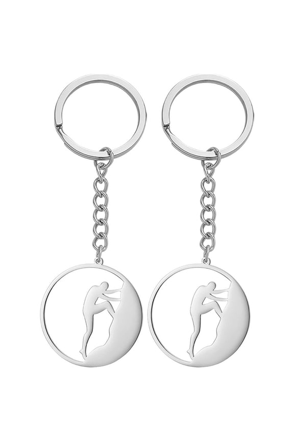 Climber Shaped Keychains Titanium Steel Pendant Outdoor Sports Climber Keyring Jewelry Camping Key Chain Pendant