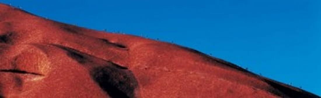 Climbers Ayers Rock Uluru Park Australia Canvas Art - Panoramic Images (18 x 6)