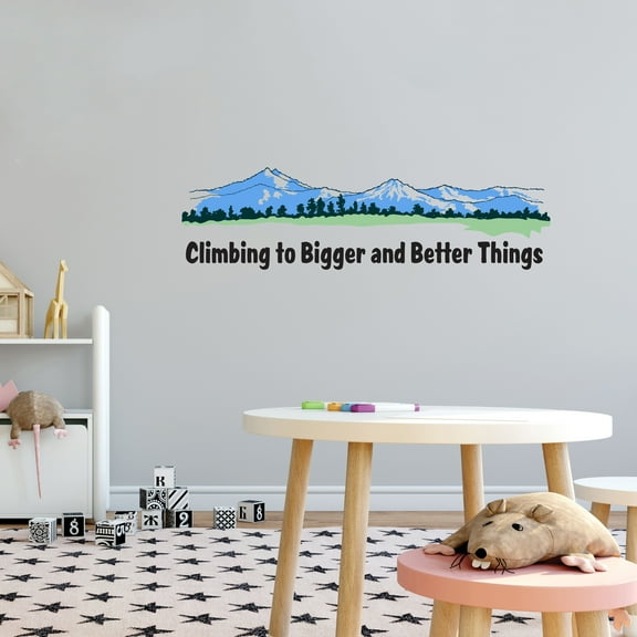 Climbing to Bigger and Better things -Mountain Wall Decal -Peel and Stick Mural for Home Living Room Bedroom Decor Vinyl Wall Sticker Self Adhesive-Size : 10" x 3"