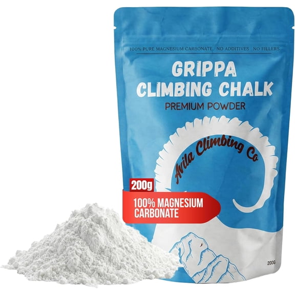 Climbing Chalk 200g Premium Powder, Performance Friction Gymnastics Chalk 100% Magnesium - Ultra Grip for Lifting, Rock Climbing, Gym, Weights & More! Long Lasting & Skin Friendly