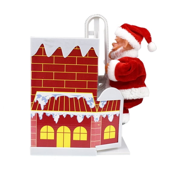 Climbing Chimney Santa Claus Christmas Figurine Ornament Abs Plush For Family Party Toy
