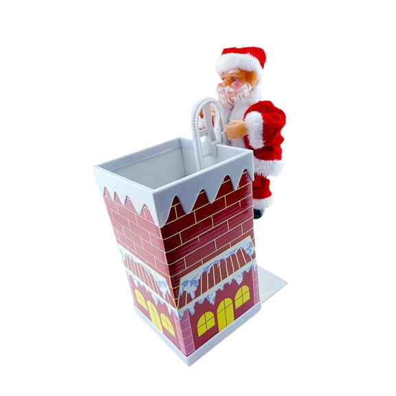 Climbing Chimney Santa Musical Decoration Electric Toy Plush Material Interactive Fun for Holiday Tabletop Display